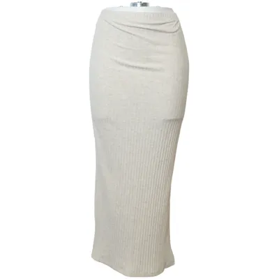 Jupe longue (Beige) de H&M Mama Élasthane, Polyester, Viscose