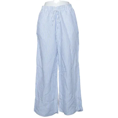 Bukser (Blå, Hvid) fra H&M Linned, Polyester, Viscose