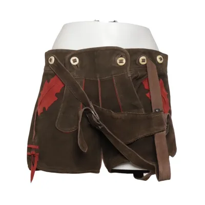 Pantalon en cuir traditionnel (Marron, Rouge) de Original Steindl Cuir, Viscose