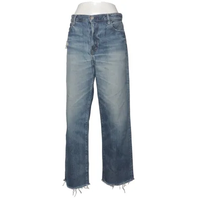 Jeans (Blue) from Moussy Cotton, Leather