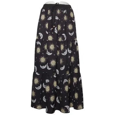 Långkjol (Svart, Gul, Vit) från Romwe Elastan, Polyester