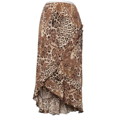 Wrap skirt (Brown, Black) from Kim & Co Elastane, Polyester