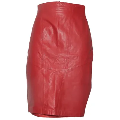 Läderkjol (Röd) från Wilsons Skinn, Nylon