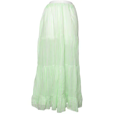 Maxi skirt (Green, White) from Made in italy Cotton