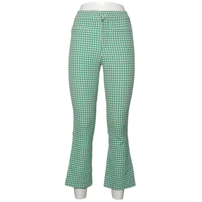 Pants (Green, White) from Zara Cotton, Elastane, Polyester, Viscose
