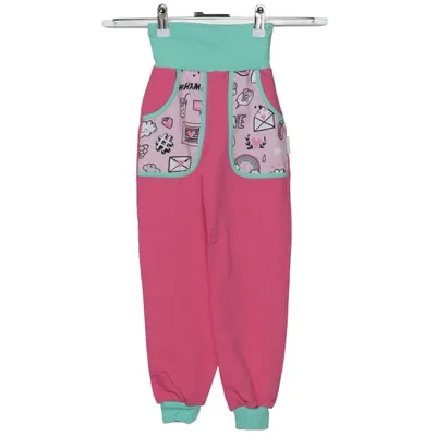 Joggingbroek (Roze, Groen, Meerkleurig) van Babauba Katoen, Elastaan
