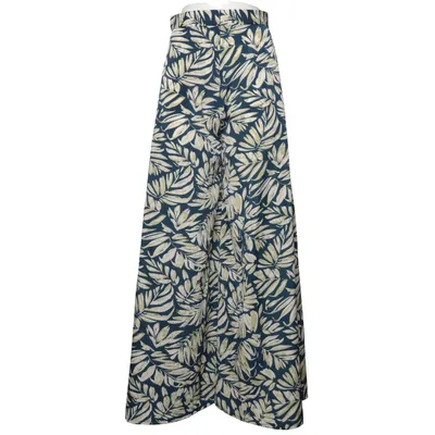 Pantalon patte d'éléphant (Bleu, Vert) de Shein Coton, Polyester