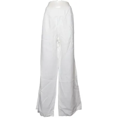 Pantalon patte d'éléphant (Blanc) de Yesta Coton, Élasthane, Lin