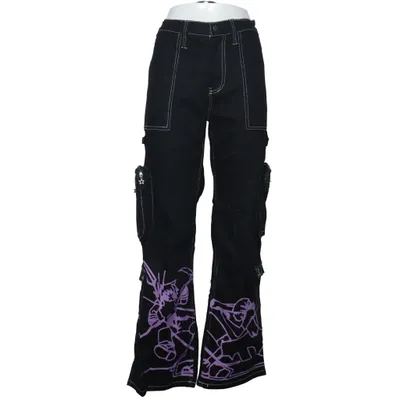 Pantalon cargo (Noir, Violet) de Sora Coton, Élasthane