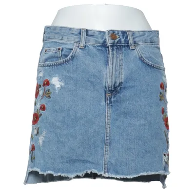 Jeansnederdel (Blå, Flerfarvet) fra Zara Basic Z1975 Denim Bomuld, Polyester