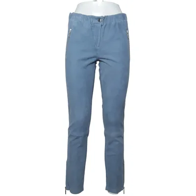 Leren broek (Blauw) van Arma Katoen, Elastaan, Leer