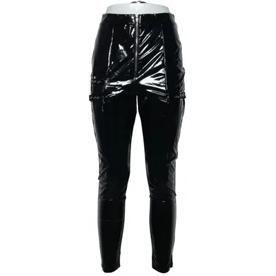 Pantalon en vinyle (Noir) de Romwe Élasthane, Polyester, Polyuréthane