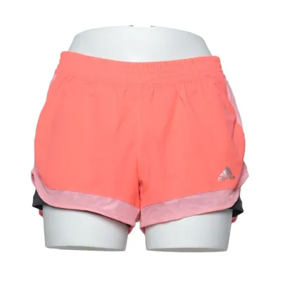 Short de sport (Rouge, Rose, Noir) de Adidas Élasthane, Polyester