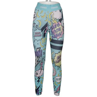 Sportleggings (Blauw, Meerkleurig) van Stronger Elastaan, Gerecycled polyester