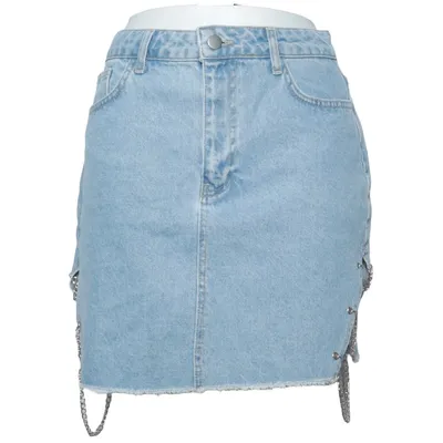 Jeanskjol (Blå) från Boohoo Blue Bomull