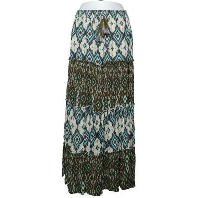 Maxi nederdel (Grøn, Beige, Flerfarvet) fra Gold & Silver Viscose