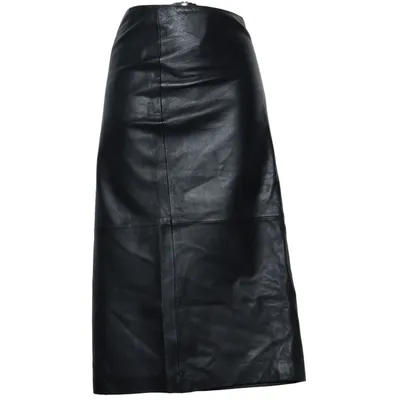 Lædernederdel (Sort) fra Riani Læder, Polyester