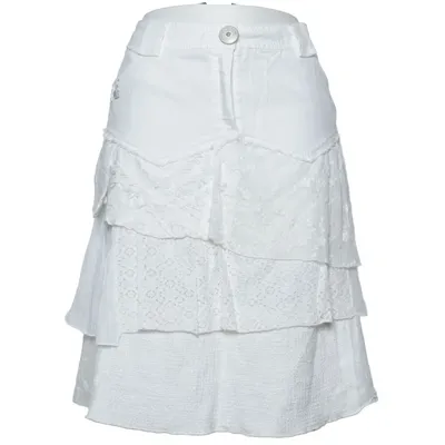 Skirt (White) from Piro Creazione Elisa Cavaletti Cotton, Polyamide, Viscose
