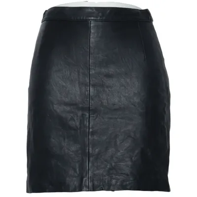 Jupe (Noir) Acétate, Cuir, Polyester