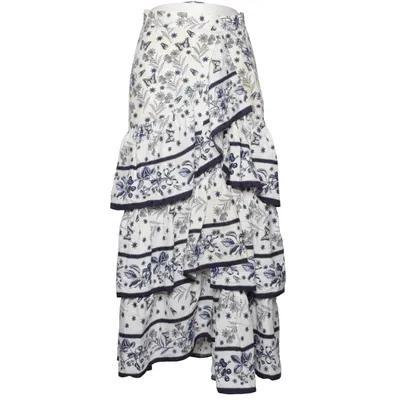 Maxi skirt (White, Blue) from Sandro Viscose