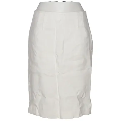 Skirt (White) from Zara Woman Cotton, Linen, Polyamide, Viscose