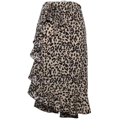 Jupe portefeuille (Beige, Noir) de Boohoo Polyester