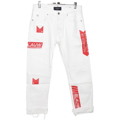 Jeans (White, Red) from Amsterdams Blauw by Scotch & Soda Cotton, Elastane