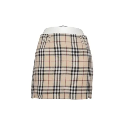 Jupe (Beige, Noir, Rouge) de Burberry Élasthane, Lin, Polyamide, Laine