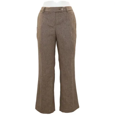 Jakkesætsbukser (Beige) fra Lands' End Polyester, Uld