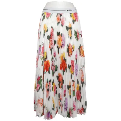 Maxi skirt (White, Multicolored) from MSGM Polyester