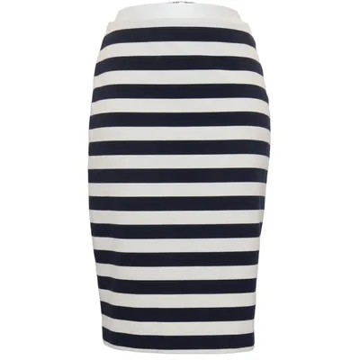 Pencil skirt (Blue, White) from The Limited Elastane, Polyester, Viscose
