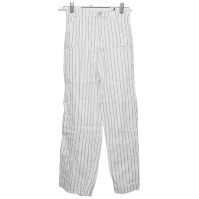 Palazzo pants (White, Blue) from Zara Cotton, Linen