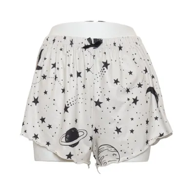 Short de pyjama (Blanc, Noir) Polyester