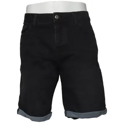 Denim shorts (Zwart) van Firetrap Katoen, Elastaan, Polyester