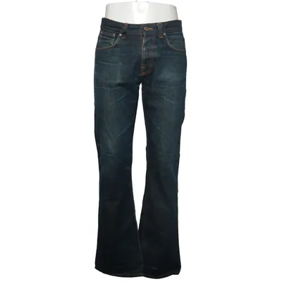Spijkerbroek (Blauw) van Nudie Jeans Katoen, Leer