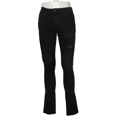 Jean (Noir) de AMIRI Coton, Élasthane, Cuir