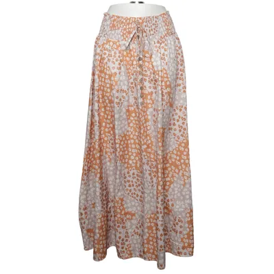 Maxi skirt (White, Brown, Gray, Multicolored, Orange) Polyester