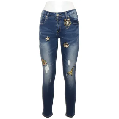 Jeans (Blå) fra Mozzaar Bomuld, Elastan