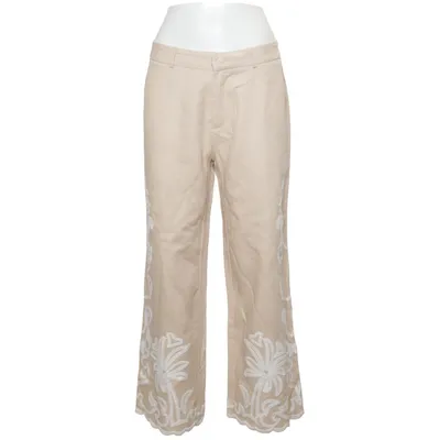 Broek (Beige, Wit) van Musy Muse Katoen, Linnen