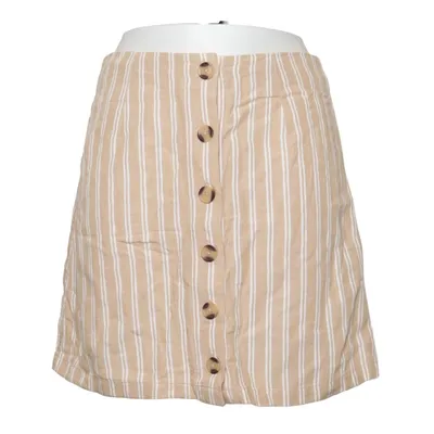 Skirt (Beige, White) from Clockhouse Cotton, Linen, Viscose