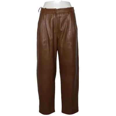 Läderbyxor (Brun) från Massimo Dutti Elastan, Skinn, Polyester