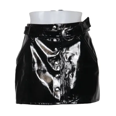 Vinyl rok (Zwart) van Bershka Polyurethaan