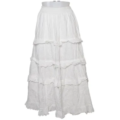 Maxi skirt (White) from Bershka Cotton