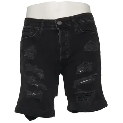 Denim shorts (Zwart) van Jack & Jones Jeans Intelligence Katoen, Elastaan