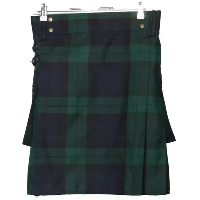 Kilt (Vert, Bleu) de Victor Scott Polyester, Viscose