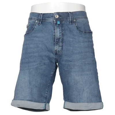 Short en jean (Bleu) de Pierre Cardin Coton, Élasthane