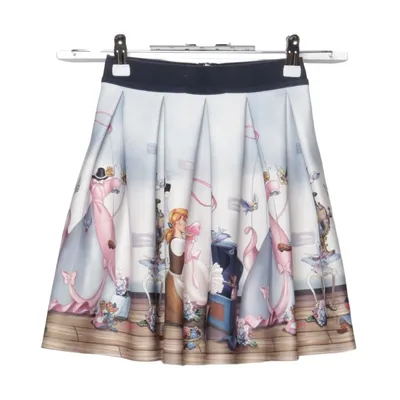 Skirt (Blue, Multicolored) from Monnalisa Elastane, Polyester