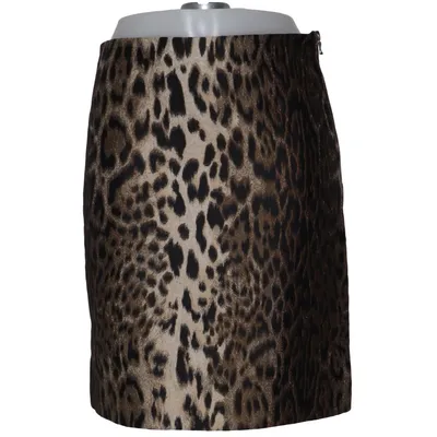 Skirt (Black, Brown) from Lanvin Polyester, Silk