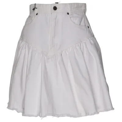 Jupe en jean (Blanc) de Zimmermann Coton, Cuir