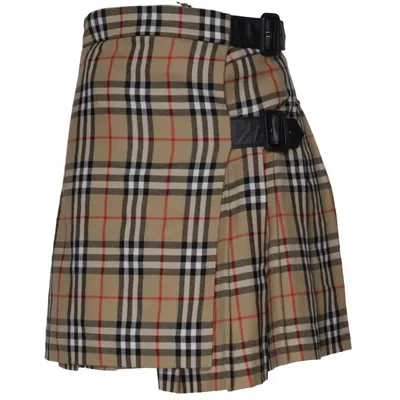 Jupe portefeuille (Beige, Noir, Rouge, Blanc) de Burberry Coton, Laine
